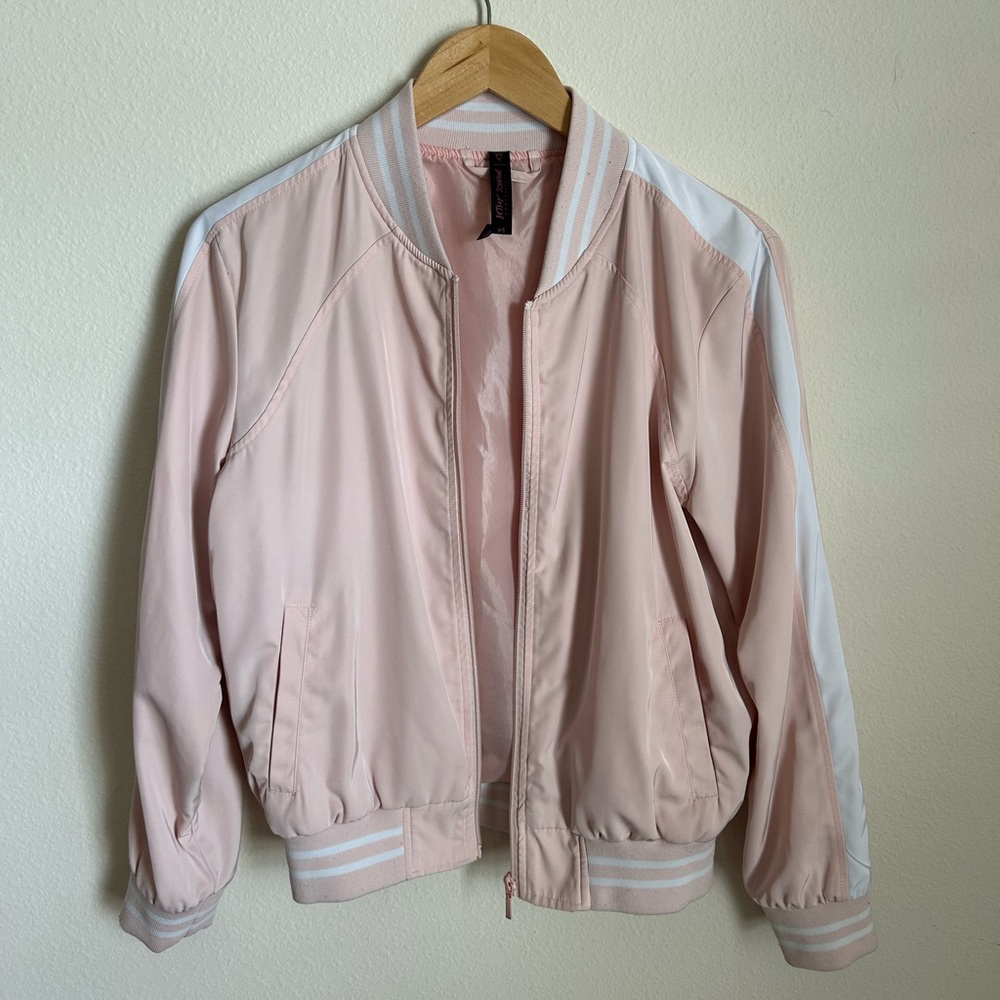 Pink & White Varsity Style Betsey Johnson Jacket